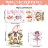 Cute Mushroom Fairy Wall Sticker for Kids Room Girls Bedroom, Watercolor Butterfly Floral Wall Decal, Fairy Tale Nature Wall Art Decor for Nursery