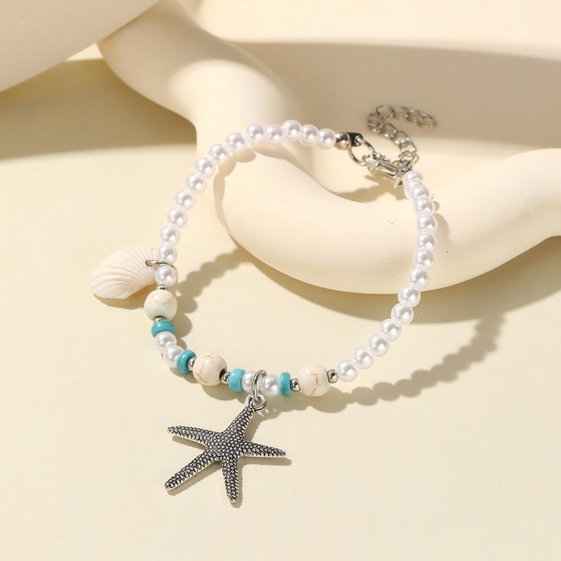 Bohemian Colorful Rice Beads Bracelet For Women Starfish Shell Conch Sea Turtle Pendant Bracelets Summer Beach Charm Jewelry