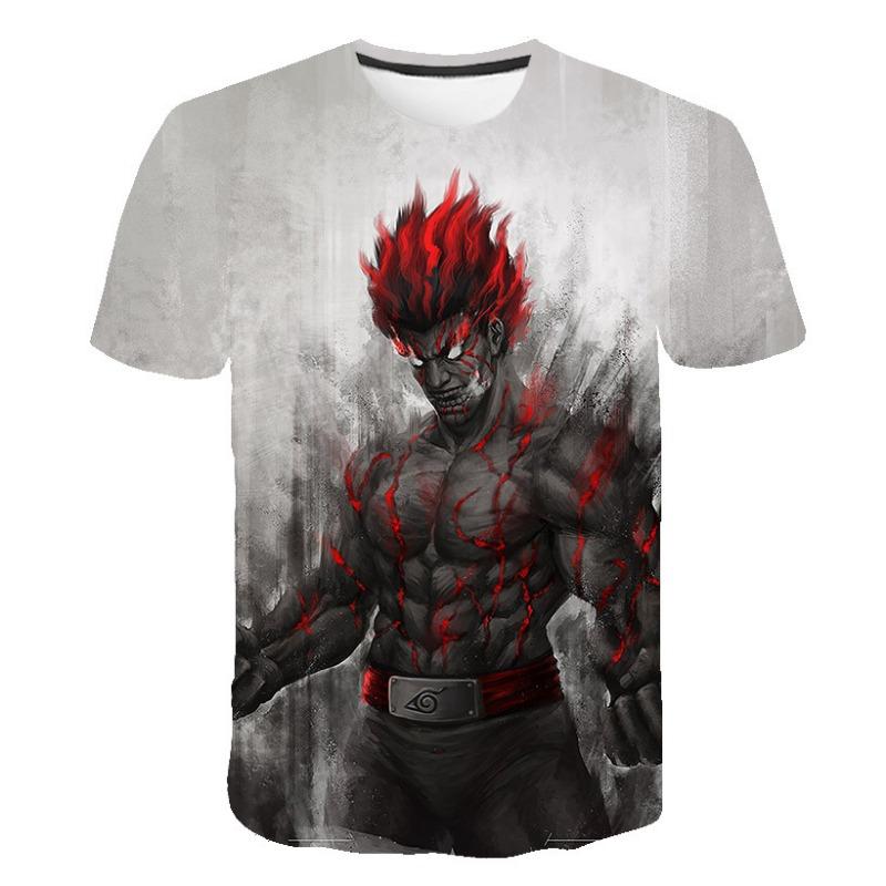 New Naruto Cartoon Character 3D Digital Printed Men's Cartoon T-shirt