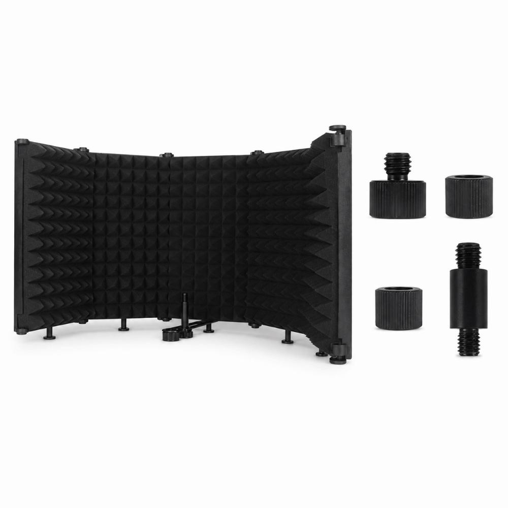 Foldable Mic Sound Absorbing Foam Reflector Adjustable Angles Portable Vocal Booth  for Recording