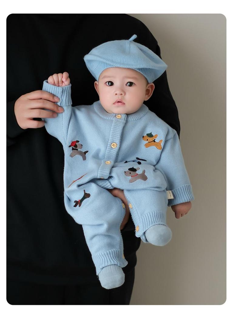 Autumn & Spring Baby Knitted Romper - Infant & Toddler Full Moon Outfit