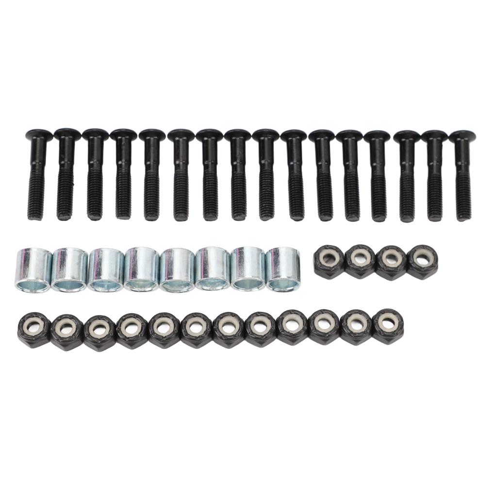 Skateboard Hardware Kit Longboard Mounting Hardware with 16 Screws 16 Nuts 8 Washers 25mm