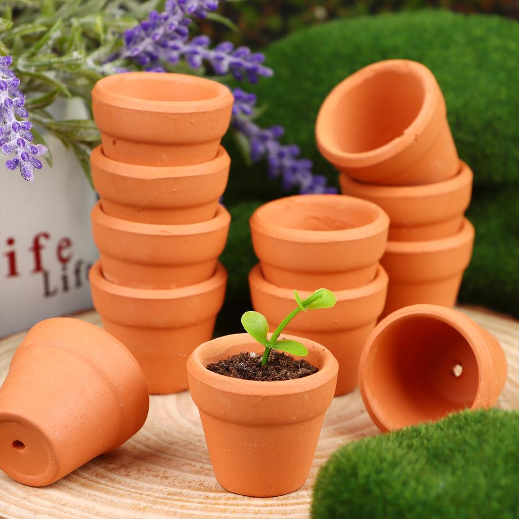 20 Pcs Mini Clay Planter 1.2 Inch Terracotta Pots Small Plant And Flower Pots