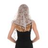 Embroidered Scarf for Church Shawl with Spanish Fringes Christian Veil Spanish Mantilla Lace Shawl Floral Women Handkerchief