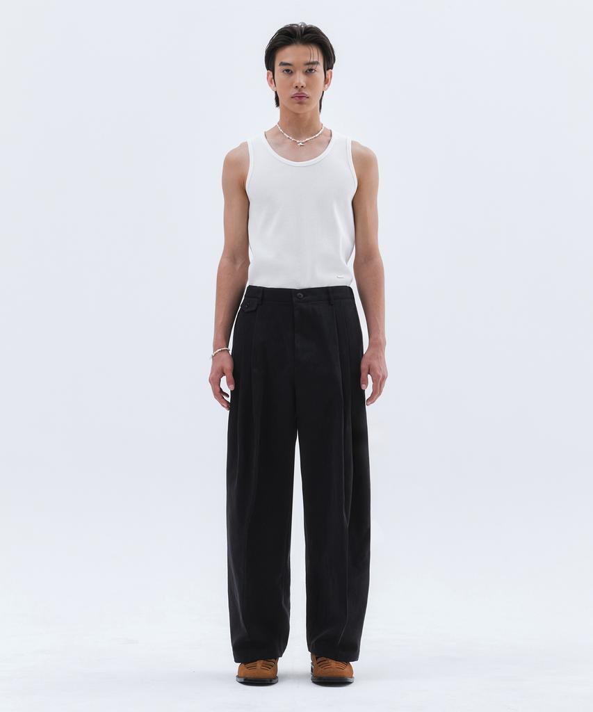 TRIP LE SENS Pocket Double Pleated Slacks_Black