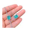 Wunsch Schlichtes Kleines Quadratisches Paraiba Zirkon Armband Weiblichkeit Blau Halskette Schmuckset