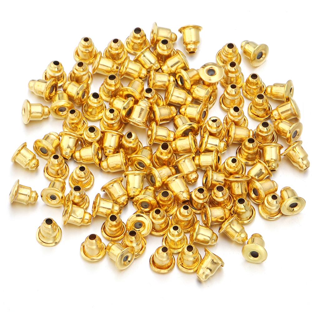 100-200 шт./Лот Железные Пули Задники для Серёг DIY Аксессуары для Бижутерии Металлические Заглушки для Серёг Основа для Серёг-Гвоздиков Задники для Серёг-Гвоздиков 100PCS золотой