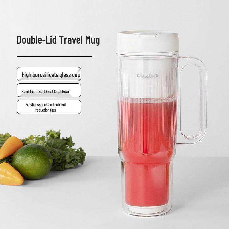 Glasslock Portable Double-Layer Juicer Cup with Ice Crushing Function