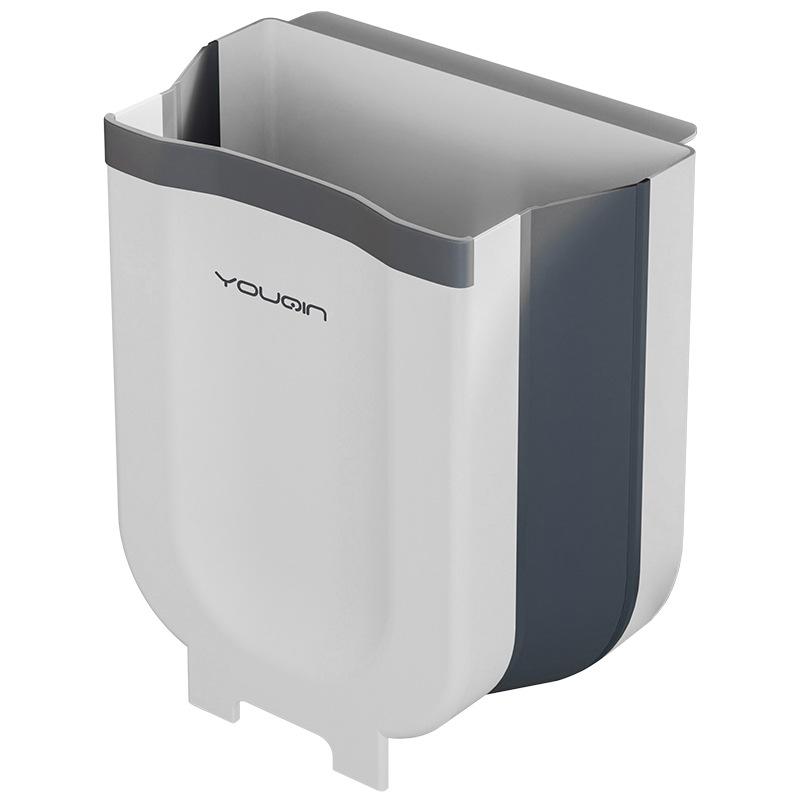 Foldable Kitchen Trash Can Hanging Household Wall Hanging Bathroom Living Room Cabinet Special Food Waste Sanitary Bucket Hanging Wall