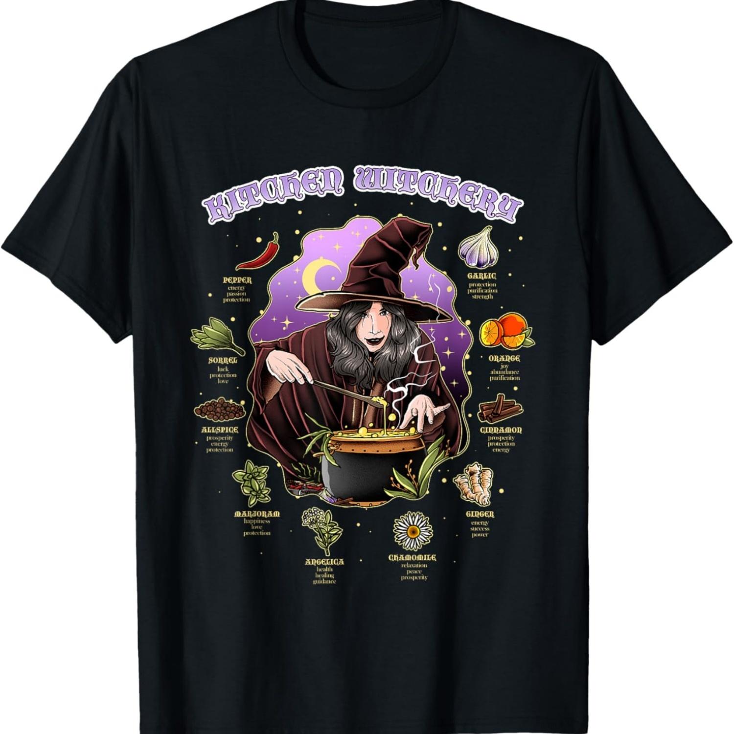 

Funny Kitchen Witch Shirt Herbalists Cook Chef Witchy Wiccan T-Shirt S чёрный