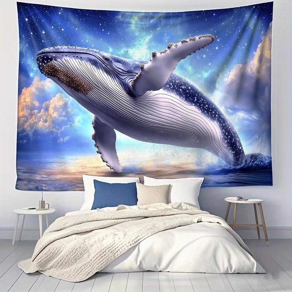 Attractive Starfish Whale Digital Printing Polyester Wall Tapestry Suitable for Use In Living Rooms Bedrooms Offices Bars Party