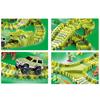 Dinosaur Race Track Set Rail Car Toys Assembly Bend Flex Racing Track Led Electronic Flash Light Car Toys for Children Years Gift