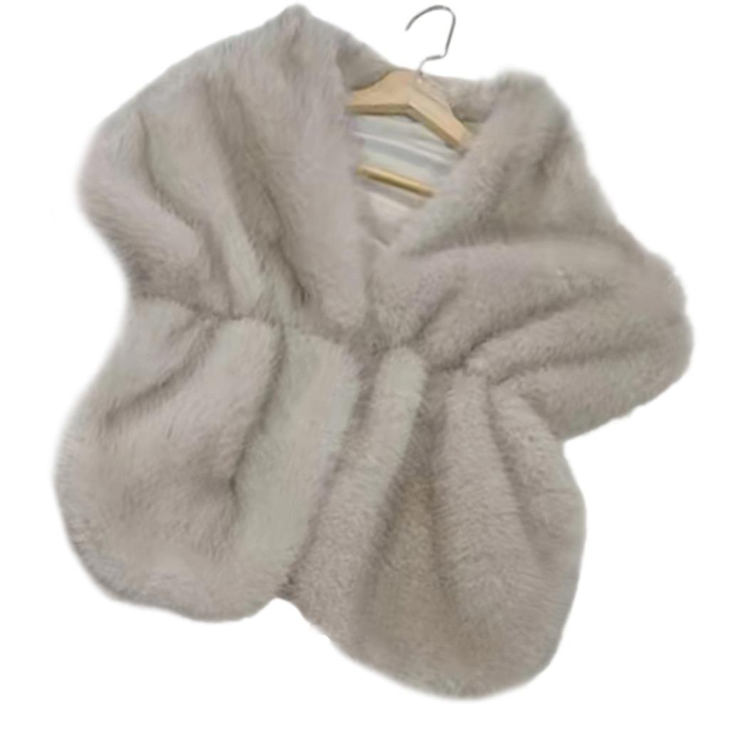 Bride Scarf For Outdoor Weddings Artificial Furs Design Lightweight Polyester Shawl Cold Weather Essential