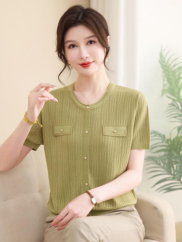 

Mother s Day Summer Wear: Short-Sleeved T-Shirt for Middle-aged & Elderly Women 2XL (135-150 jin)