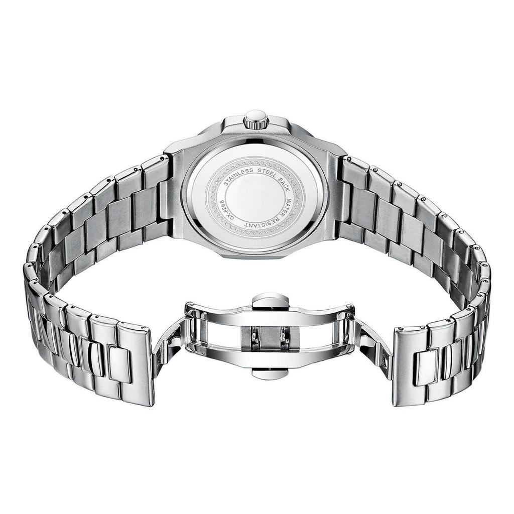 Men's Watch Stainless Steel Calendar Silver 3ATM Waterproof Luminous Analog Display Simple Fashion Quartz Watch Men's Fashion Accessory - Birthday