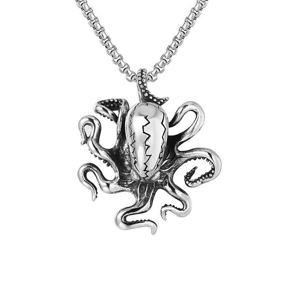 Punk High Quality Octopus Pendant Necklaces Stainless Steel Biker Hip Hop Animal Necklace For Men Creative Jewelry Gifts