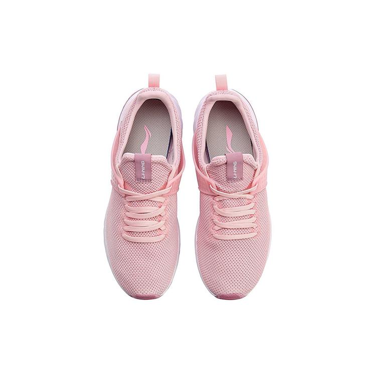 New LiNing Gel Rocker Abrasion Resistant Breathable Low Top Running Shoes Women's Pink AGCN052-3