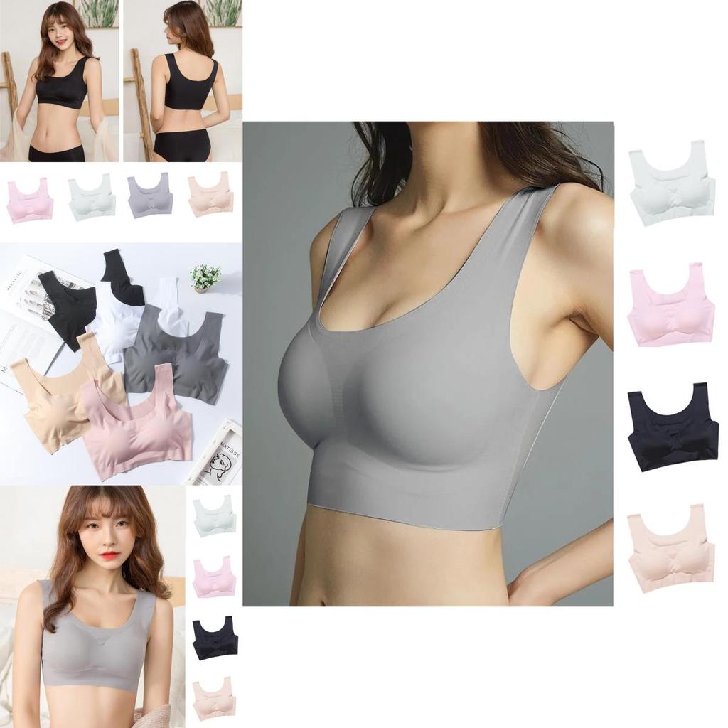 Seamless Plus Size Padded Sports Bra With Breathable Elastic And U Back Design