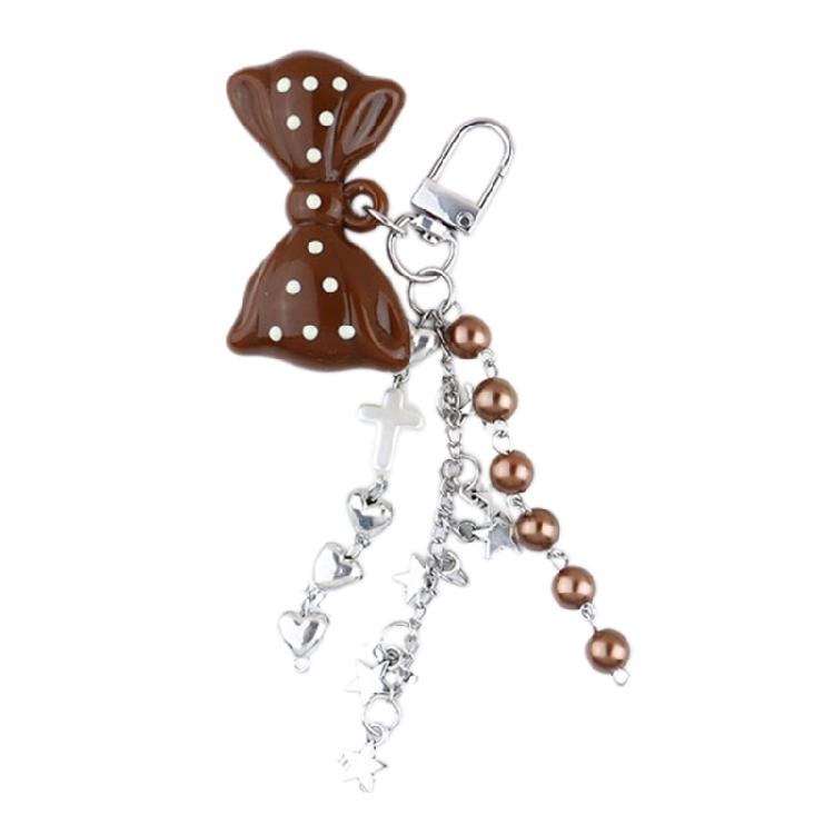 

Heart and Bowknot Keychain Charm Gothic Key Accessories Stylish Bag Pendant Perfect for Bag Backpack Accessories
