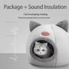 Semi-Enclosed Winter Warm Cat Bed, Windproof Cold Resistant Large Pet Nest, Comfortable Indoor Kitten Sleeping House