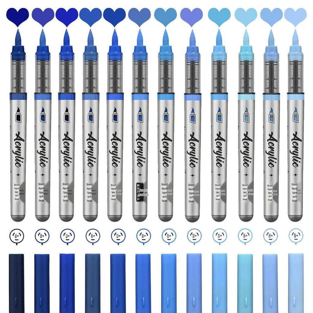 Zhi Jin Liquid Acrylic Marker - Soft Tip, Opaque Watercolor Pen for DIY Graffiti & Elementary School Art.