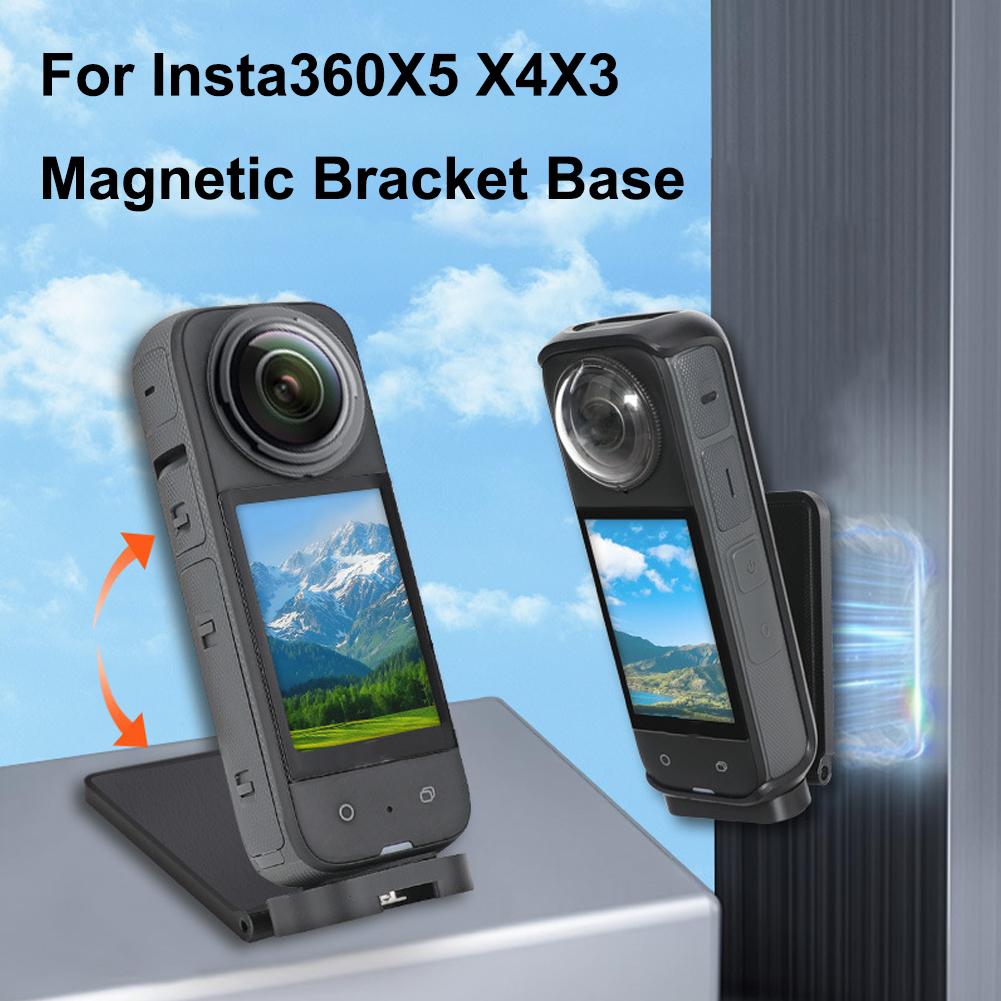 For Insta360X5 X4 X3 Magnetic Bracket Base With 1/4 Screw Multifunctional Desktop Fixing Accessories Magnetic Bracket Base