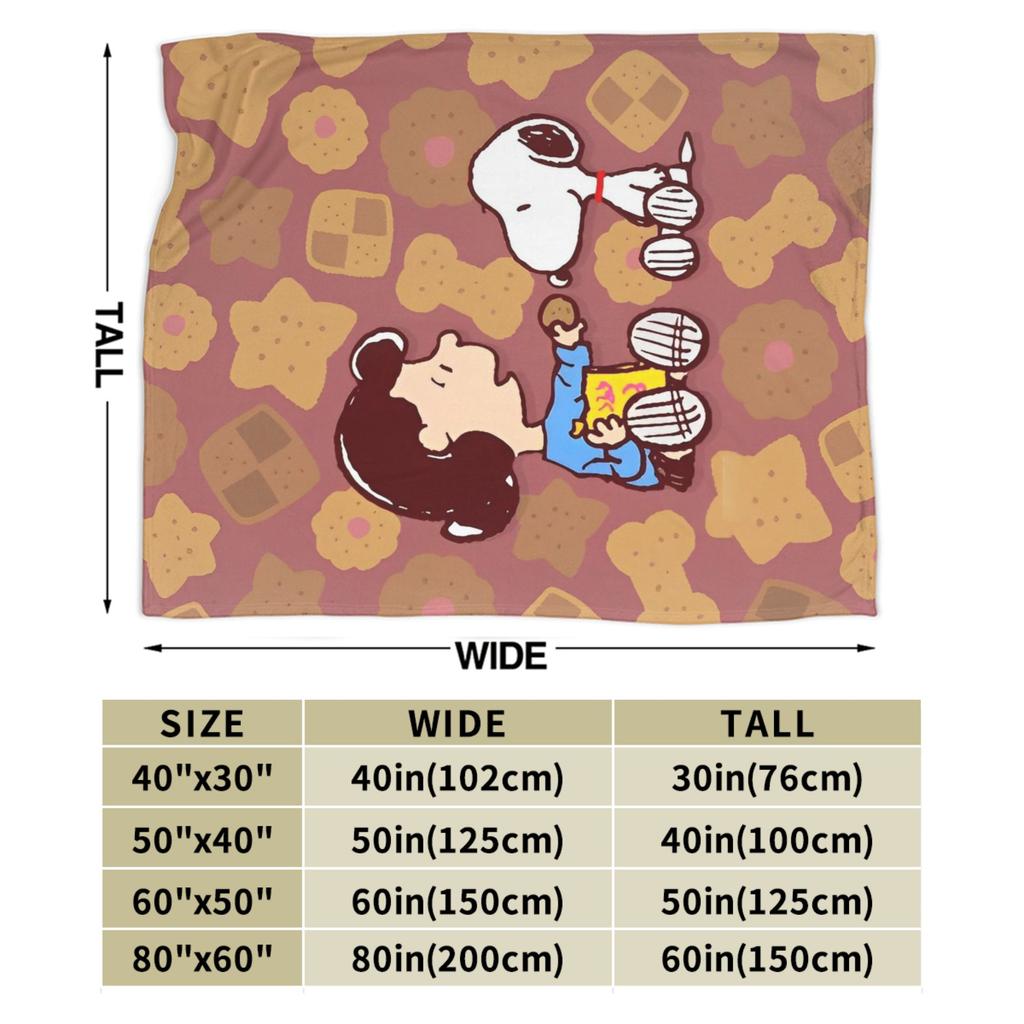 Snoopys Cookie Sharing Bond Knitted Blanket Flannel Throw Blanket Bed Sofa Portable Ultra-Soft Warm Bedsprea,
