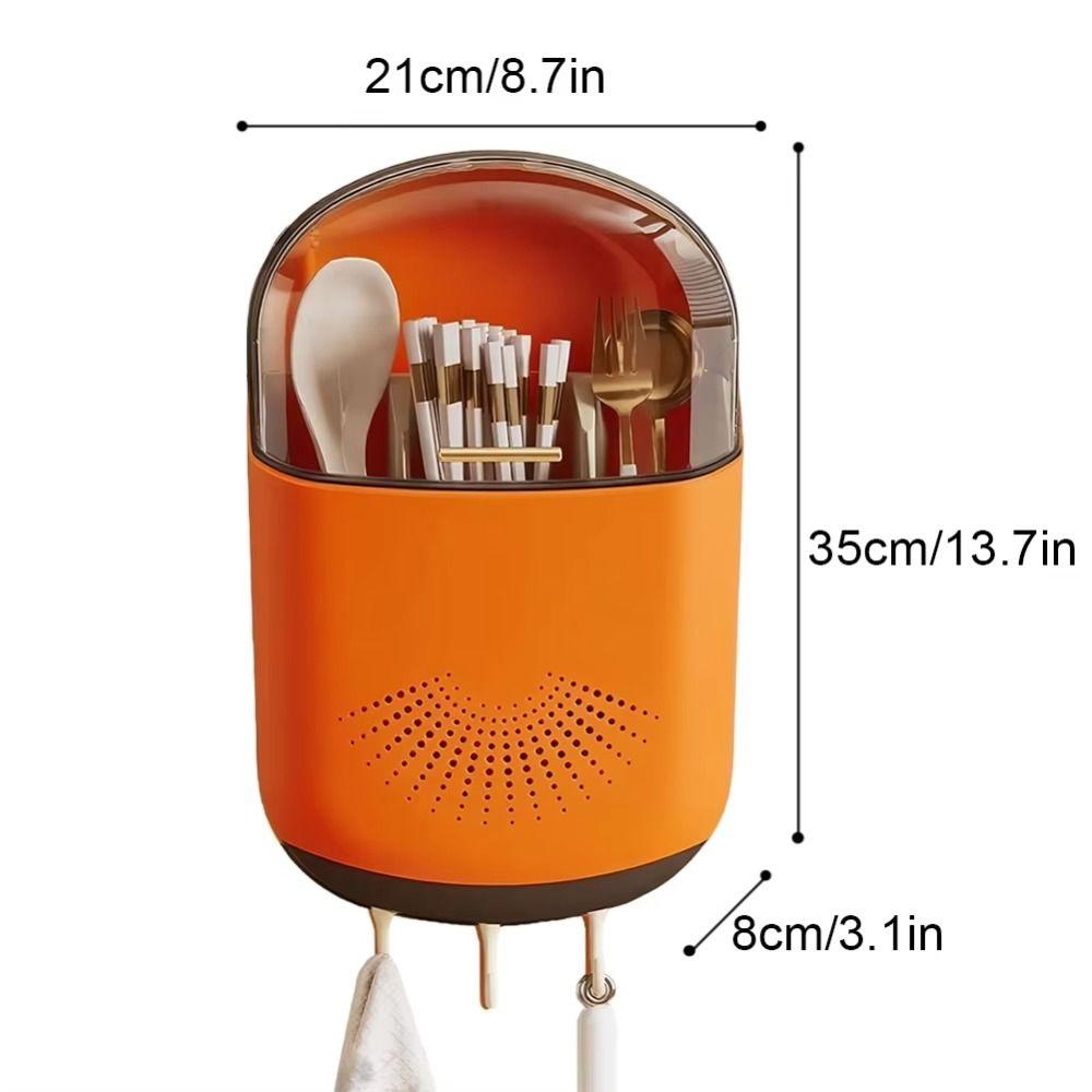 Draining Chopstick Storage Box Ventilated Kitchen Utensil Holder Wall-mounted Chopstick Cage  Spoon