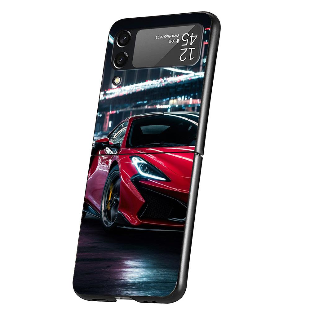 Cool Male Men Sports Cars Cover Phone Case For Samsung Galaxy Z Flip 7 6 5 4 3 5G Flip7 Flip6 Flip5 Flip4 Flip3 Black Fundas She