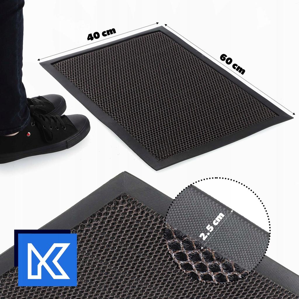 KADAX Fußmatte Gummi Eingang Schuhmatte für Schuhe 60x40cm