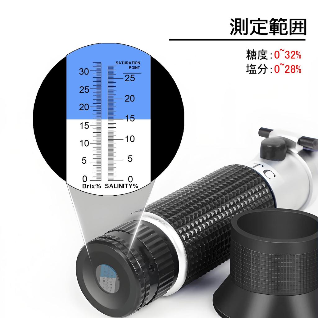 C-Timvasion Handheld Refractometer: BRIX 0-32% Brix Refractometer & 0-28% Salt Refractometer (2 in 1). Suitable for measuring sugar and salt content i