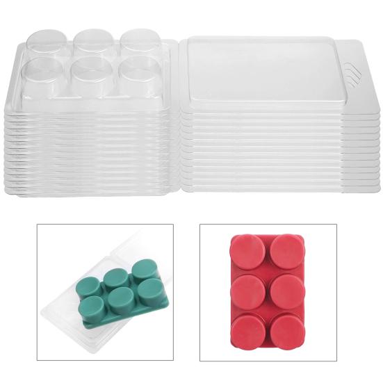 20Pcs Wax Mold Box Durable Leak-proof Design Transparent Plastic Candle Mold for DIY