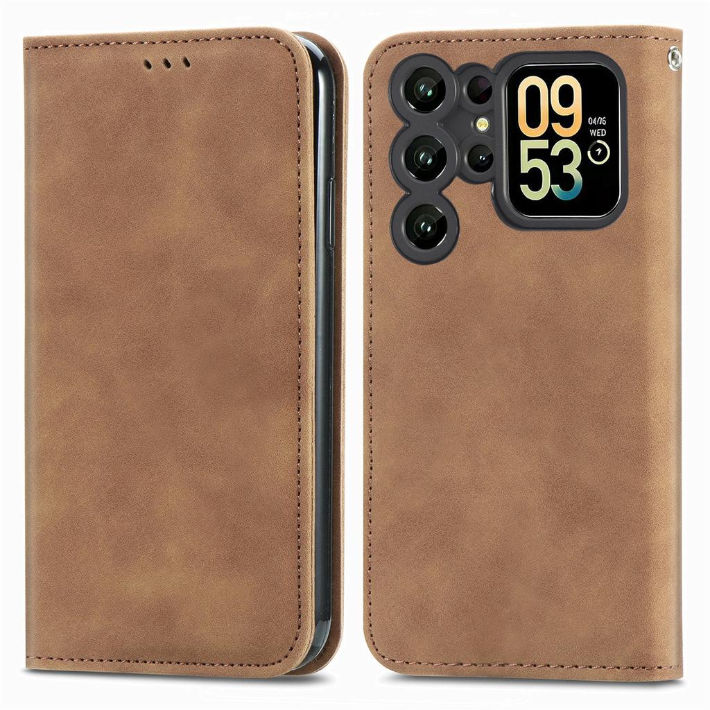 For Oukitel C62 Leather Case with Card Holder Magnetic Absorption Phone Cover