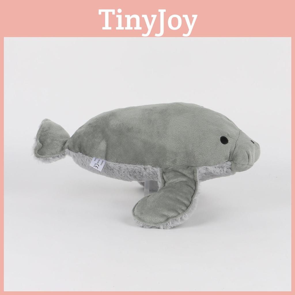 Adorable Manatee Plush Toy Realistic Gray Sea Cow Stuffed Animal 35cm Soft And Cuddly
