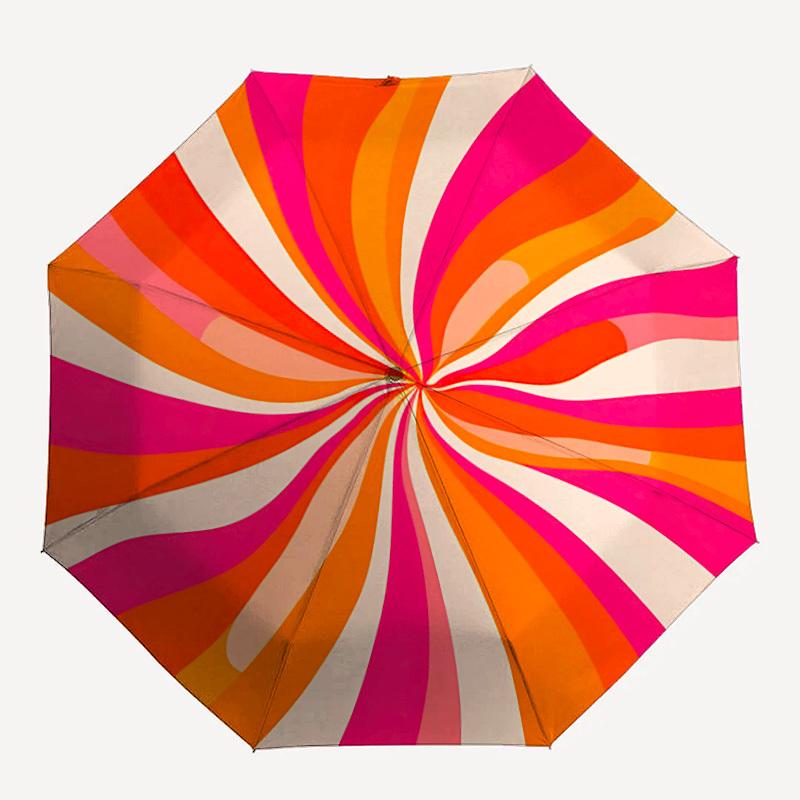 

1pc Spiral Colors Automatic Open/Close Umbrella, Windproof, Folding Compact Umbrella with Lightweight Design for Women/Men160