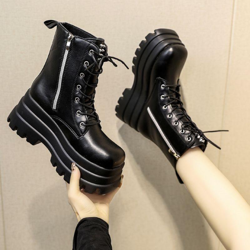 cos heightening shoes classic heightening and showing legs thin platform shoes cm British style platform new short boots short Martin boots