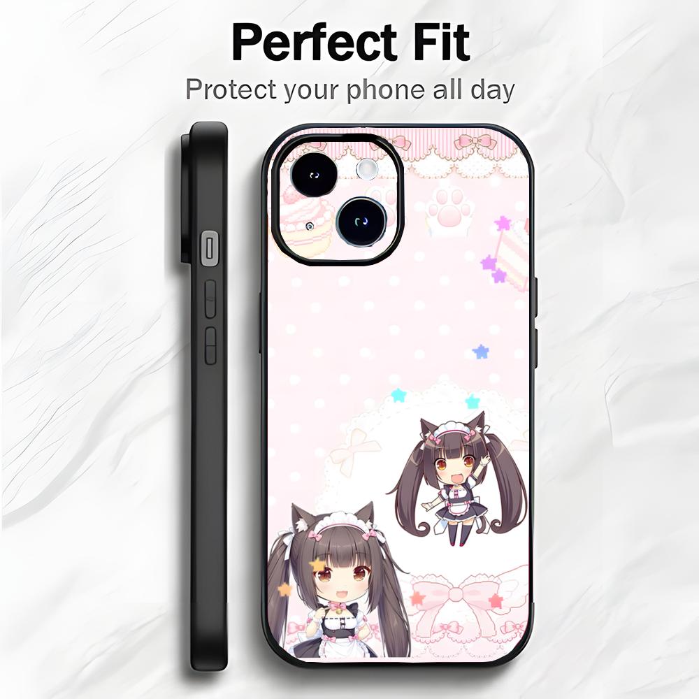 Custodia per Telefono Kawaii Giapponese Anime N-Nekopara Custodia per Telefono Confezione Morbida Leggera Per iPhone17 16 15 14 13ProMax