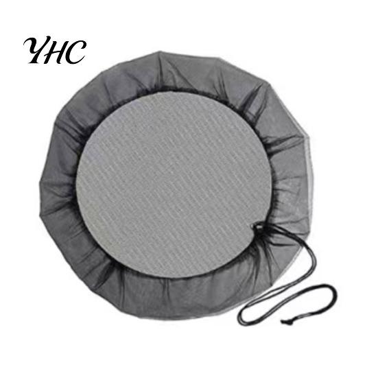 Drawstring Rain Barrel Cover Mesh Netting Screen Design Windproof Wide Application Outdoor Bucket Fine Protective Protector 60cm