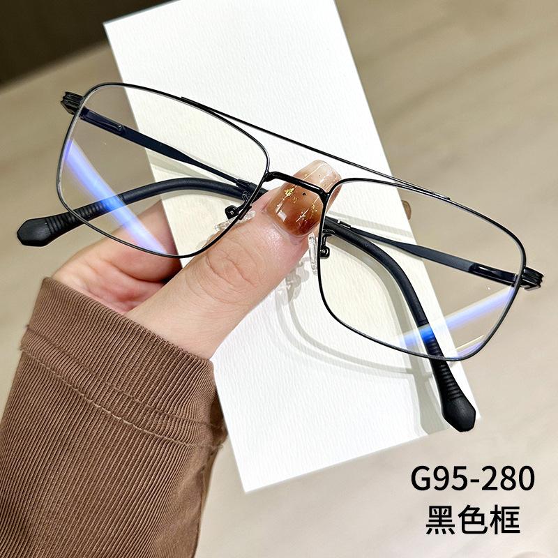 

Мужские и женские универсальные очки, металлическая оправа очков, простая отделка лица, декоративные плоские очки, очки для близорукости anti-blue light