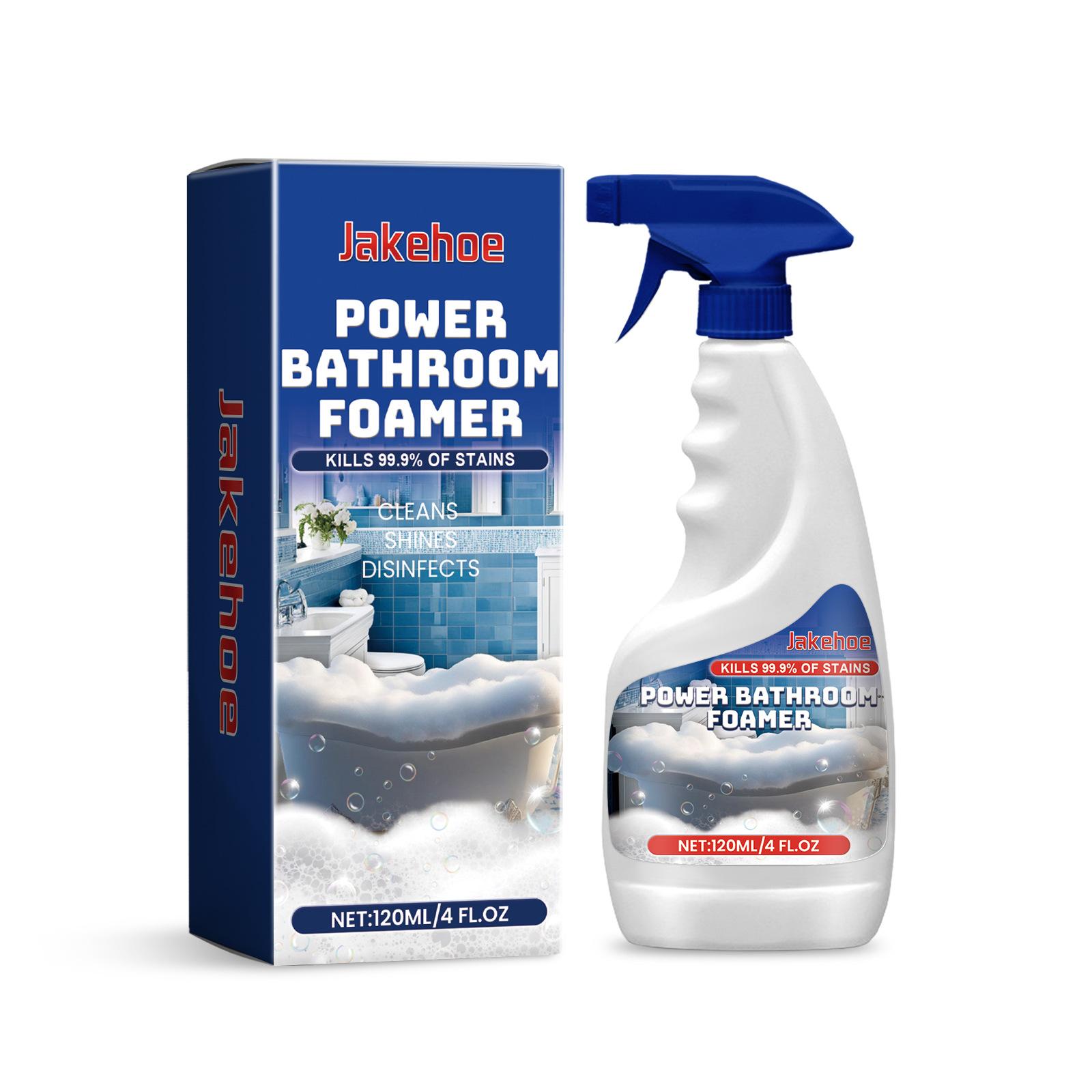 Jakehoe Bathroom Foam Cleaner Deep Cleaning Efficient Detergency Quick Stain Removal Mild Formula Bathroom Cleaner Spray 120ml 120ml