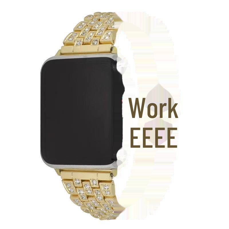 Full Diamond Alloy Watch Strap for Samsung S3, Huawei GT2, Apple Watch 8, and iWatch