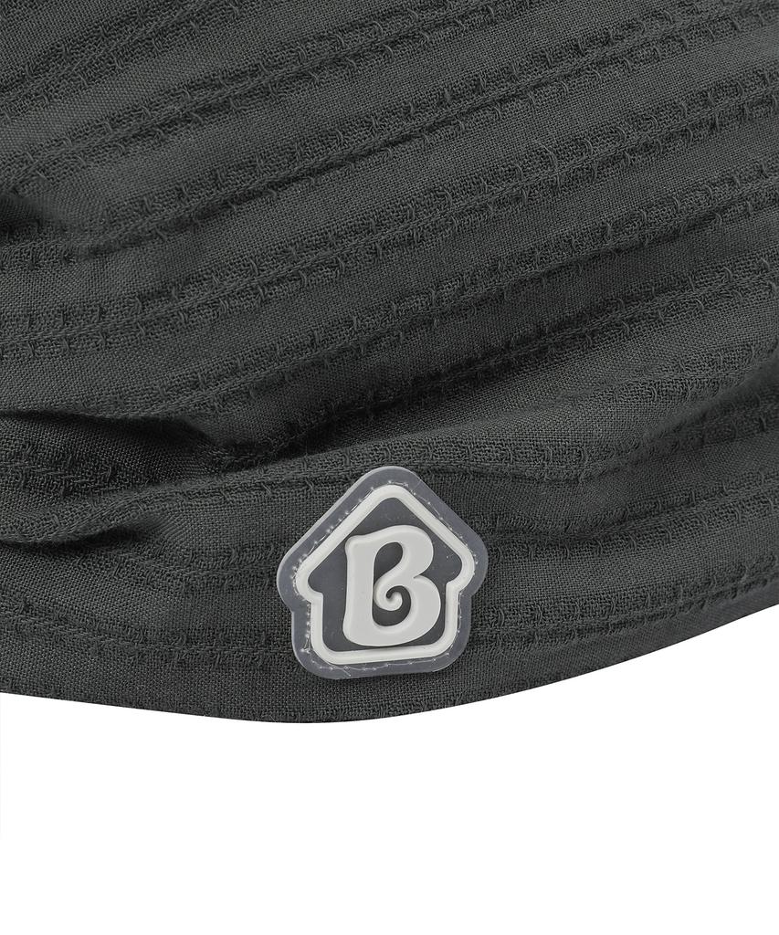 BAUF Asymmetrical Shirred Cap [Charcoal]