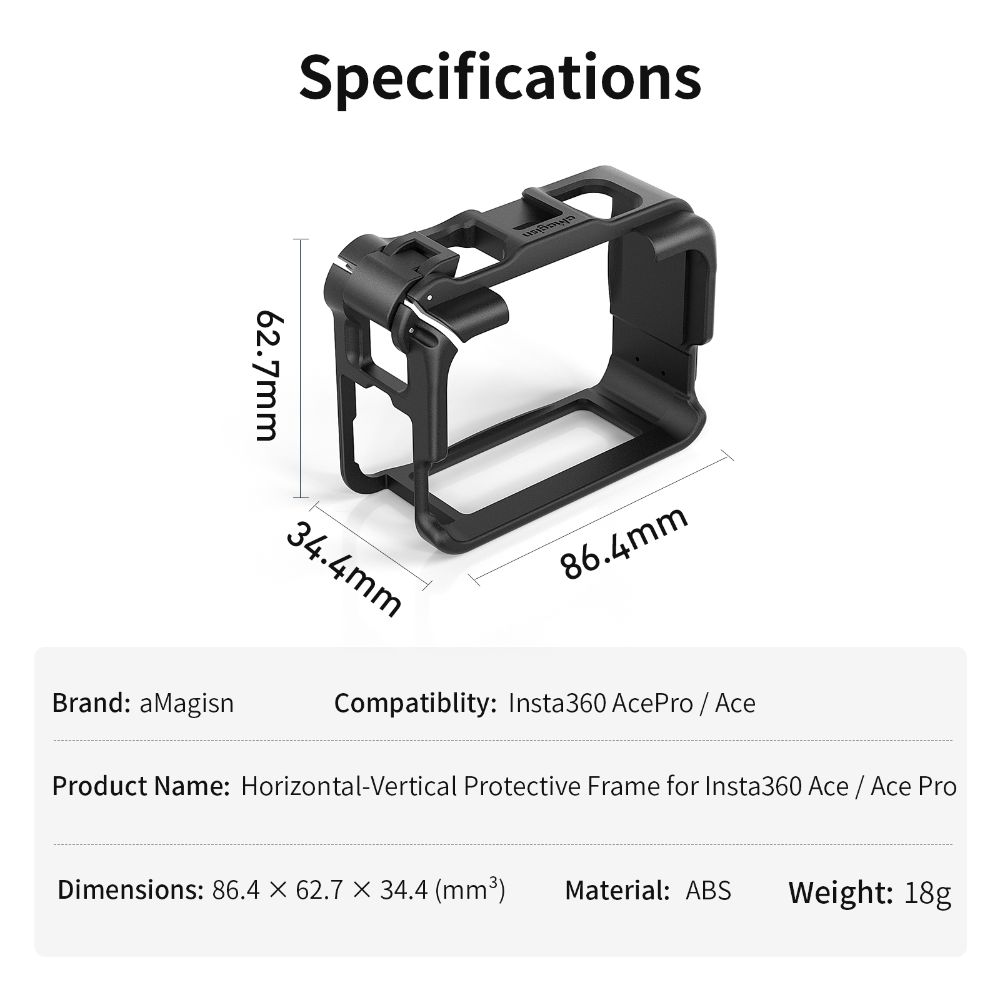 Expansion Cage Case Protection Housing Shell New Protective Frame for Insta360 Ace/Ace Pro