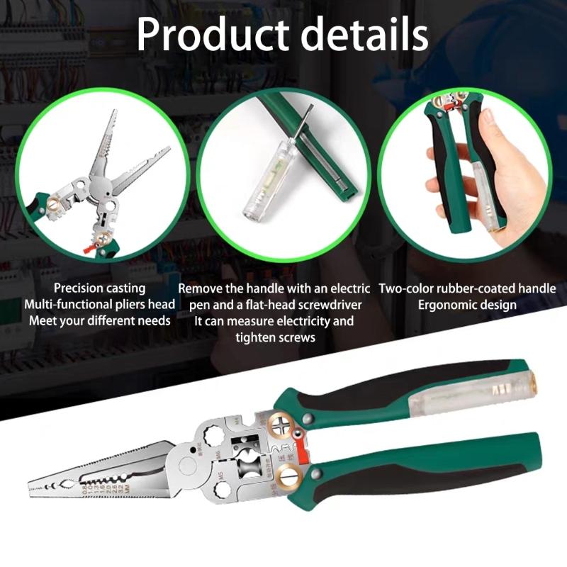 Ściągacz izolacji do kabli elektrycznych z funkcją wykrywania napięcia Lekka konstrukcja Trwałość Stalowe krawędzie tnące Ciągnięcie drutu