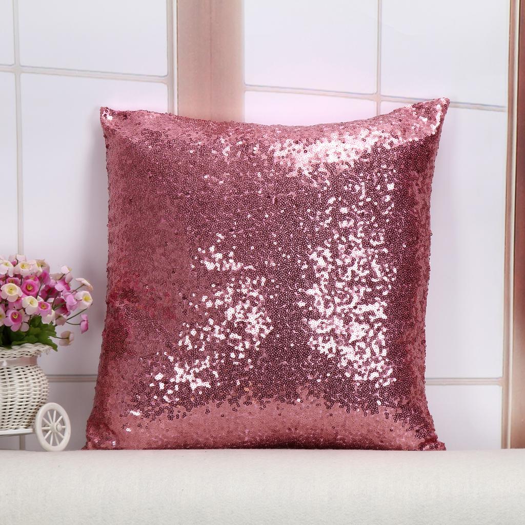 Sequin Pillow Covers Square Glitter Pillow Cases Decorative Sparkling Throw Pillow Covers Cushion Case for Sofa Bedroom Living Room Wedding Home Decor