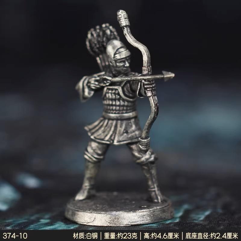 New White Copper Han Dynasty Soldier Figurine Miniature Model Tabletop Game Chess Piece Desktop Decor Statue Car Interior Decor
