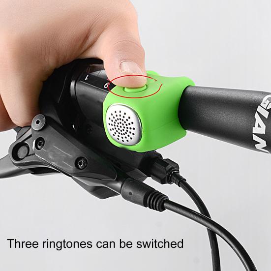 Electric Bicycle Bell Handlebar Mounted 90dB High Decibel 3 Sound Modes Rainproof Battery Operated Electric Mountain Bike Horn Bike Accessories