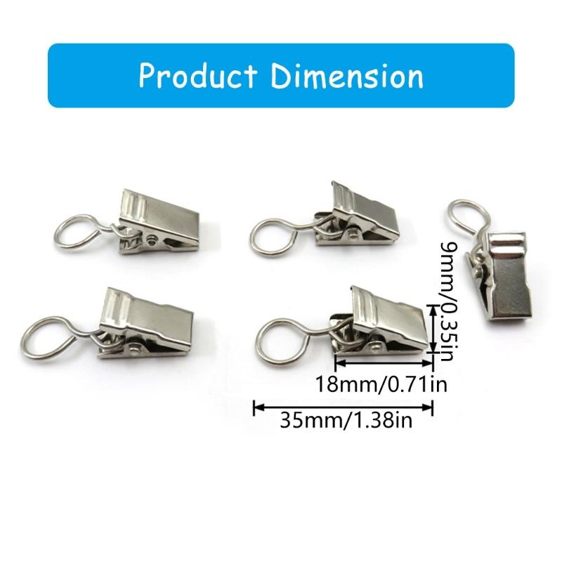 Multipurpose Hook Clips Set Of 100,Metal Curtain Clips for Curtain Bathroom Shower Curtains And Outdoor Decorations