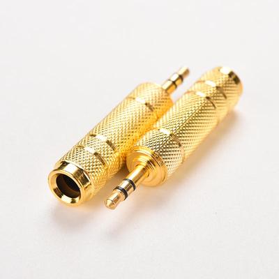 Adaptador Conversor de Áudio Microfone Estéreo 3.5mm Macho para Jack Fêmea 6.35mm