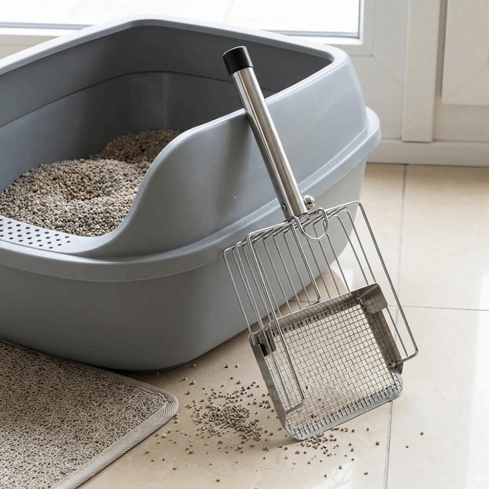 Stainless Steel Cat Litter Shovel Push-pull Design Pet Waste Picker Cat Poop Scooper  Pet Supplies